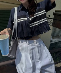 WILLFULLY（ウィルフリー）の「random frill pique cropped polo shirt（Tシャツ/カットソー）」