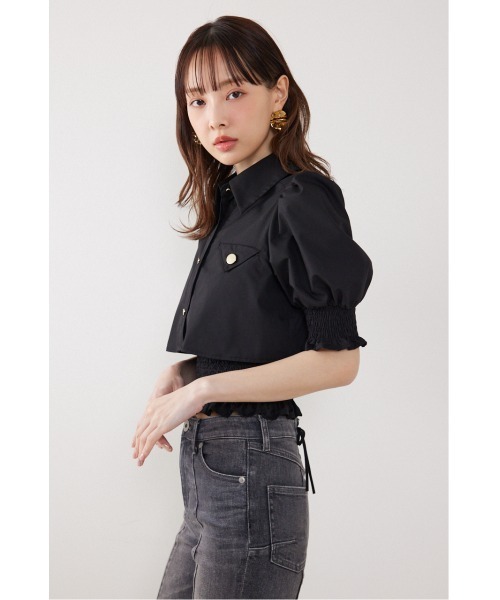 rienda（リエンダ）の「クロップドレイヤードブラウス　秋服（シャツ/ブラウス・レディース・イエロー系その他/ブラック/ホワイト・FREE）」の19枚目の写真