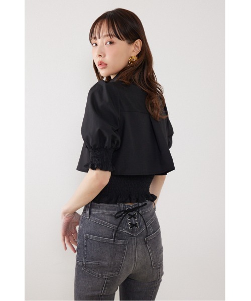 rienda（リエンダ）の「クロップドレイヤードブラウス　秋服（シャツ/ブラウス・レディース・イエロー系その他/ブラック/ホワイト・FREE）」の22枚目の写真