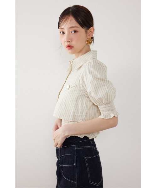 rienda（リエンダ）の「クロップドレイヤードブラウス　秋服（シャツ/ブラウス・レディース・イエロー系その他/ブラック/ホワイト・FREE）」の11枚目の写真