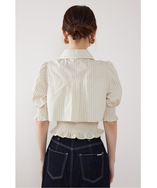 rienda（リエンダ）の「クロップドレイヤードブラウス　秋服（シャツ/ブラウス・レディース・イエロー系その他/ブラック/ホワイト・FREE）」の14枚目の写真