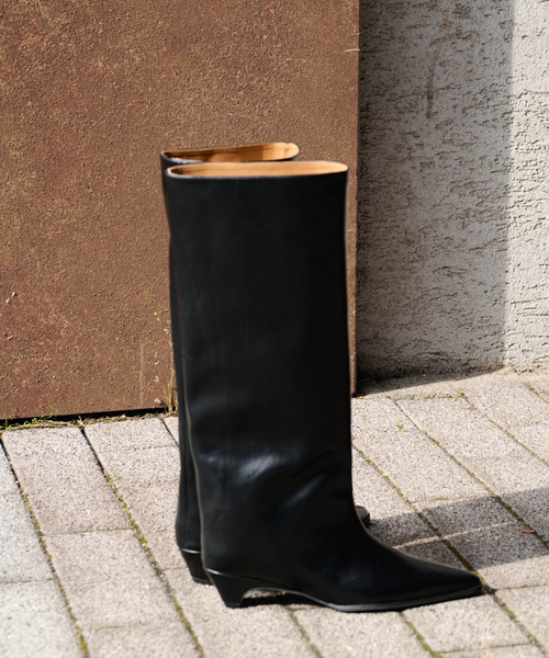 LE TALON(ルタロン)の「4cmワイドシャフトロングブーツ(ブーツ・レディース・ブラック系その他/ブラウン・X-SMALL/SMALL/MEDIUM/LARGE/X-LARGE)」の4枚目の写真