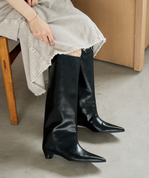 LE TALON(ルタロン)の「4cmワイドシャフトロングブーツ(ブーツ・レディース・ブラック系その他/ブラウン・X-SMALL/SMALL/MEDIUM/LARGE/X-LARGE)」の8枚目の写真