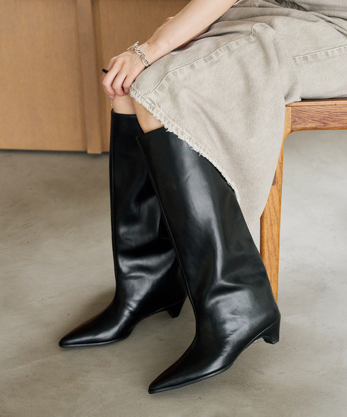 LE TALON(ルタロン)の「4cmワイドシャフトロングブーツ(ブーツ・レディース・ブラック系その他/ブラウン・X-SMALL/SMALL/MEDIUM/LARGE/X-LARGE)」の9枚目の写真
