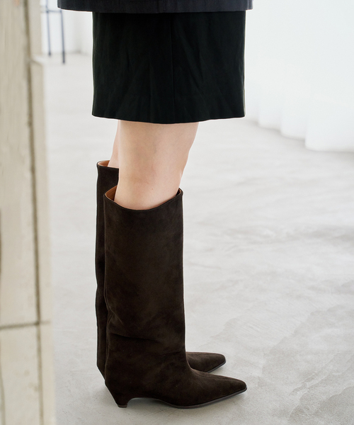 LE TALON(ルタロン)の「4cmワイドシャフトロングブーツ(ブーツ・レディース・ブラック系その他/ブラウン・X-SMALL/SMALL/MEDIUM/LARGE/X-LARGE)」の14枚目の写真
