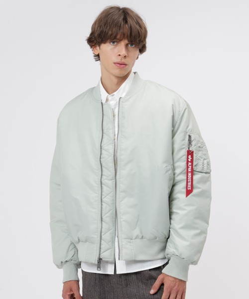 Alpha Industries(アルファインダストリーズ)の「Alpha Industries/アルファインダストリーズ/OXFORD MA-1 RELAXED FIT FLIGHT JACKET/オックスフォードMA-1 リラックスフィット フライトジャケット(MA-1・メンズ・ライトグレー/ブラック/ブラウン/オリーブ・S/M/L/XL/2XL)」の2枚目の写真