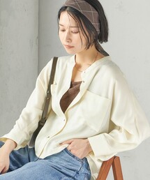 〈手洗い可能〉プリシュランク ツイル ショート シャツ 羽織