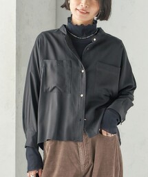 〈手洗い可能〉プリシュランク ツイル ショート シャツ 羽織