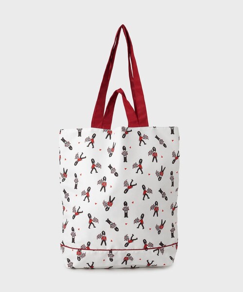 LAURA ASHLEY(ローラアシュレイ)の「【撥水加工/持ち手2WAY/ボールチェーン付き】パッカブル トートバッグ ヴィンテージソルジャー柄(トートバッグ・レディース・ホワイト系1/ブルー系・00)」の10枚目の写真