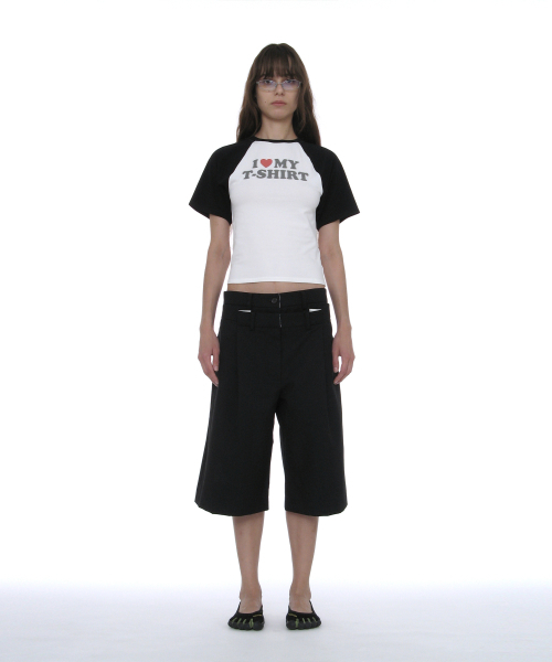 PARTIMENTO WOMEN（パルティメントウィメン）の「ダブルレイヤーウエストバミューダパンツ_ブラック（その他パンツ・レディース・その他・SMALL/MEDIUM）」の2枚目の写真