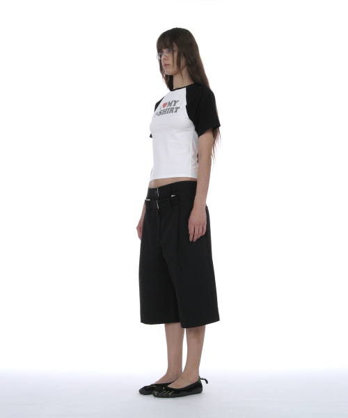 PARTIMENTO WOMEN（パルティメントウィメン）の「ダブルレイヤーウエストバミューダパンツ_ブラック（その他パンツ・レディース・その他・SMALL/MEDIUM）」の3枚目の写真