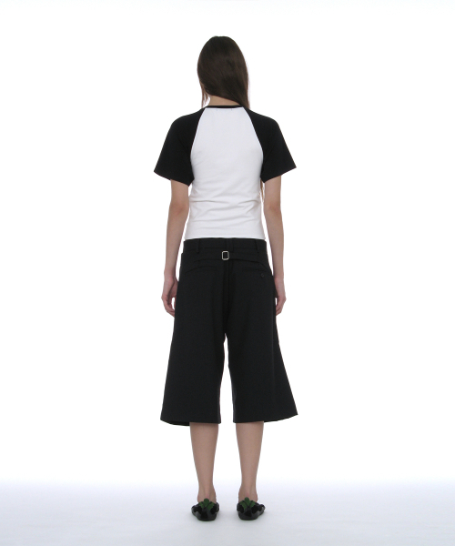 PARTIMENTO WOMEN（パルティメントウィメン）の「ダブルレイヤーウエストバミューダパンツ_ブラック（その他パンツ・レディース・その他・SMALL/MEDIUM）」の4枚目の写真