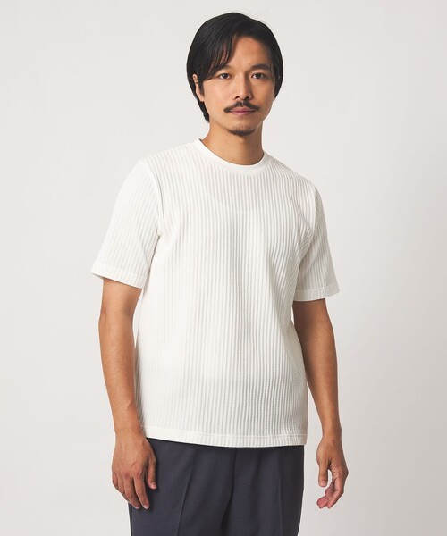 A DAY IN THE LIFE UNITED ARROWS(アデイインザライフユナイテッドアローズ)の「ケーブル ジャガード カットソー<A DAY IN THE LIFE>(Tシャツ/カットソー・メンズ・ホワイト/ベージュ/ネイビー・S/M/L)」の2枚目の写真