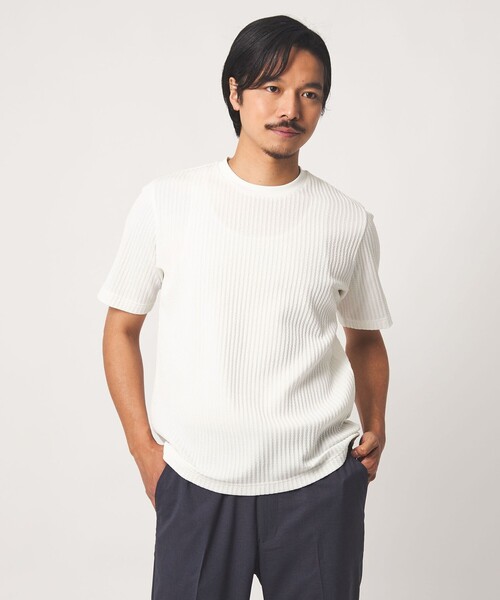 A DAY IN THE LIFE UNITED ARROWS(アデイインザライフユナイテッドアローズ)の「ケーブル ジャガード カットソー<A DAY IN THE LIFE>(Tシャツ/カットソー・メンズ・ホワイト/ベージュ/ネイビー・S/M/L)」の4枚目の写真
