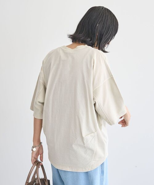 Green　Parks（グリーンパークス）の「ピグメントドッキングプルオーバー（Tシャツ/カットソー・レディース・チャコールグレー/ベージュ/ブラウン・FREE）」の6枚目の写真
