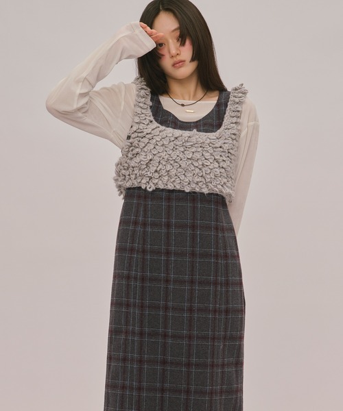 loin nuit(ロワンニュイ)の「velours long sleeve tops / ベロアロングスリーブトップス(Tシャツ/カットソー・レディース・アイボリー/ブルーグレー/ピンク/カーキ/ブラック・FREE)」の20枚目の写真