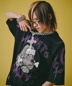 オーバーサイズ ロックプリントバンドTシャツ クルーネック（Tシャツ