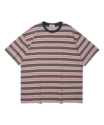 TAILOR STUDIO（テーラースタジオ）の「オールデイマルチストライプ半袖Tシャツ（チャコール）（Tシャツ/カットソー）」