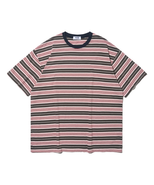 TAILOR STUDIO(テーラースタジオ)の「オールデイマルチストライプ半袖Tシャツ(チャコール)(Tシャツ/カットソー・レディース・その他・FREE)」の1枚目の写真