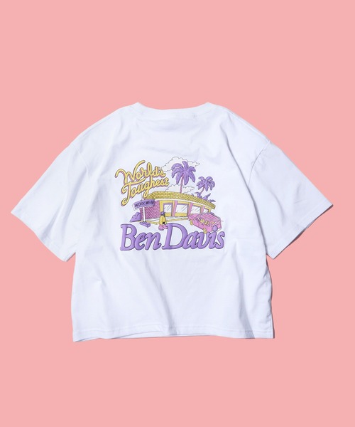 BEN DAVIS(ベンデイビス)の「《BEN DAVIS》LADIES TEE/ベンデイビス レディースTシャツ ショート丈 短め丈 抗菌防臭(Tシャツ/カットソー・レディース・ホワイト/チャコールグレー・MEDIUM/LARGE)」の3枚目の写真