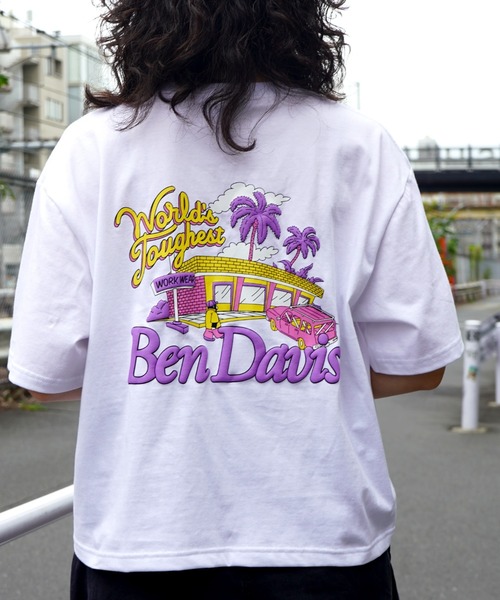 BEN DAVIS(ベンデイビス)の「《BEN DAVIS》LADIES TEE/ベンデイビス レディースTシャツ ショート丈 短め丈 抗菌防臭(Tシャツ/カットソー・レディース・ホワイト/チャコールグレー・MEDIUM/LARGE)」の9枚目の写真
