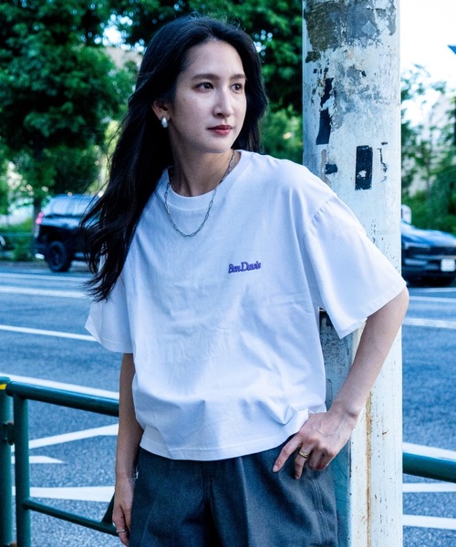 BEN DAVIS(ベンデイビス)の「《BEN DAVIS》LADIES TEE/ベンデイビス レディースTシャツ ショート丈 短め丈 抗菌防臭(Tシャツ/カットソー・レディース・ホワイト/チャコールグレー・MEDIUM/LARGE)」の12枚目の写真
