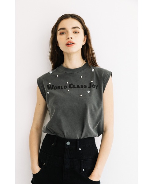 WCJ(ダブルシージェイ)の「ビジューノースリーブTEE(Tシャツ/カットソー・レディース・ブラック/ネイビー/ホワイト・FREE)」の16枚目の写真