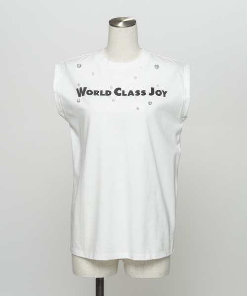 WCJ(ダブルシージェイ)の「ビジューノースリーブTEE(Tシャツ/カットソー・レディース・ブラック/ネイビー/ホワイト・FREE)」の4枚目の写真