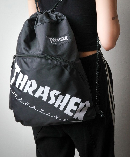 THRASHER(スラッシャー)の「【THRASHER】ナップサック(バックパック/リュック・メンズ・ブラック×ホワイト・FREE)」の9枚目の写真