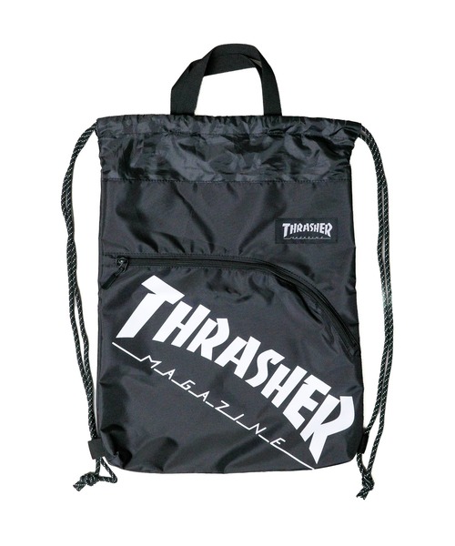 THRASHER(スラッシャー)の「【THRASHER】ナップサック(バックパック/リュック・メンズ・ブラック×ホワイト・FREE)」の4枚目の写真