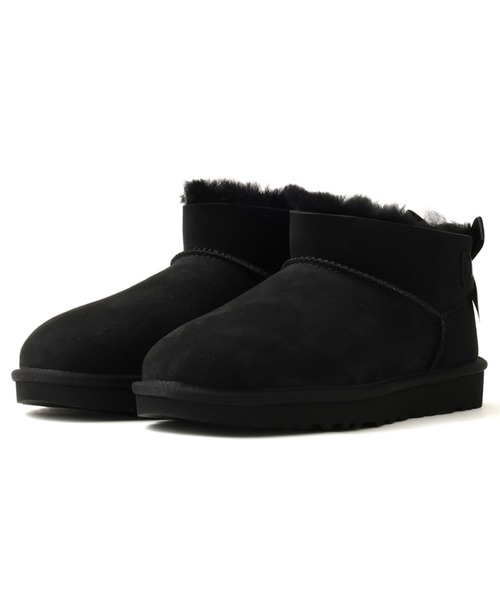 UGG(アグ)の「UGG W ULTRA MINI BAILEY BOW / アグ ウルトラ ミニ ベイリー ボウ(ブーツ・レディース・ブラック・25.0cm/24.0cm/23.0cm/22.0cm)」の1枚目の写真