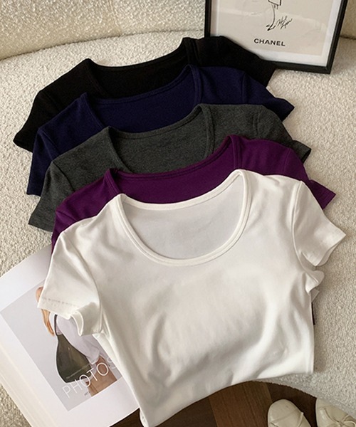 Girly Doll(ガーリードール)の「ラウンドネックフィットTシャツ(Tシャツ/カットソー・レディース・ホワイト/ダークグレー/ブラック・L/M)」の20枚目の写真