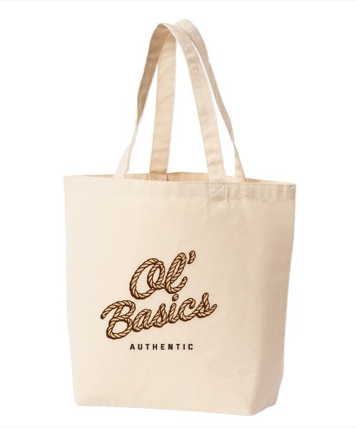 Ol' Basics(オールベーシックス)の「Ol' Basics(オール・ベーシックス) トートバッグ キャンバス ロープロゴ プリント 鞄 BAG アメカジ メンズ レディース ユニセックス MLサイズ(トートバッグ・レディース・ナチュラル・FREE)」の1枚目の写真