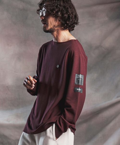 ANGENEHM（アンゲネーム）の「mlt5801-Smooth Jersey Narrow Boat-Neck Long Sleeve T-shirt ロングスリーブTシャツ(AG07-001acg)（Tシャツ/カットソー・メンズ・オフホワイト/ミント/ブラック/ミックスグレー/ワイン・S/M/L）」の5枚目の写真