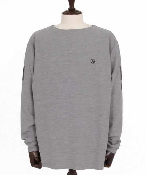 ANGENEHM（アンゲネーム）の「mlt5801-Smooth Jersey Narrow Boat-Neck Long Sleeve T-shirt ロングスリーブTシャツ(AG07-001acg)（Tシャツ/カットソー・メンズ・オフホワイト/ミント/ブラック/ミックスグレー/ワイン・S/M/L）」の9枚目の写真