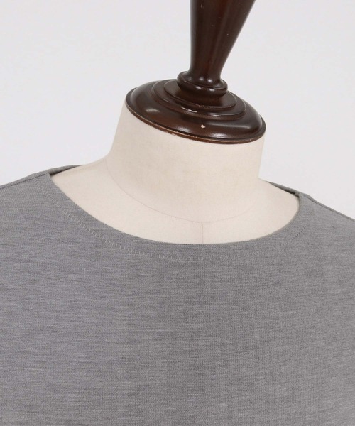 ANGENEHM（アンゲネーム）の「mlt5801-Smooth Jersey Narrow Boat-Neck Long Sleeve T-shirt ロングスリーブTシャツ(AG07-001acg)（Tシャツ/カットソー・メンズ・オフホワイト/ミント/ブラック/ミックスグレー/ワイン・S/M/L）」の11枚目の写真