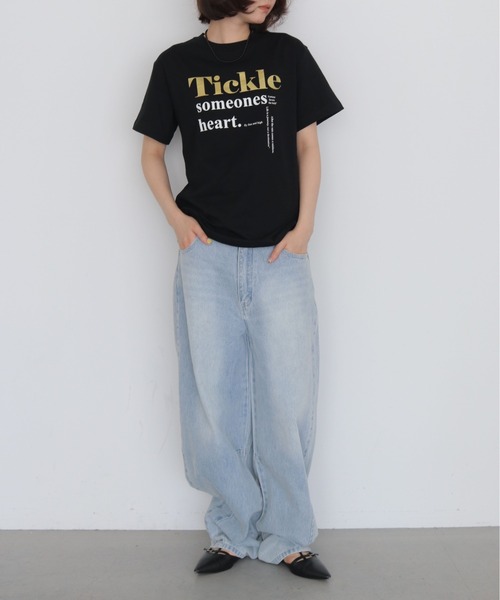 HER CLOSET(ハークローゼット)の「【HER CLOSET】 箔ロゴプリントTシャツ FOIL LOGO PRINT T-SHIRT(Tシャツ/カットソー・レディース・オフホワイト/ブラック・L/M/S)」の10枚目の写真