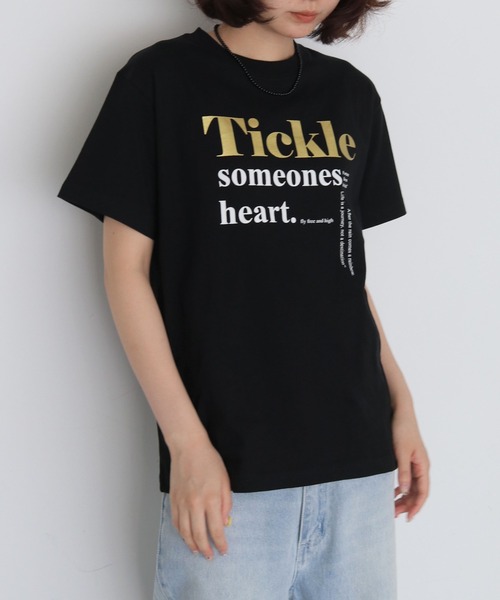 HER CLOSET(ハークローゼット)の「【HER CLOSET】 箔ロゴプリントTシャツ FOIL LOGO PRINT T-SHIRT(Tシャツ/カットソー・レディース・オフホワイト/ブラック・L/M/S)」の8枚目の写真