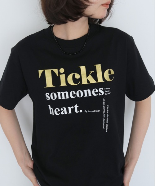 HER CLOSET(ハークローゼット)の「【HER CLOSET】 箔ロゴプリントTシャツ FOIL LOGO PRINT T-SHIRT(Tシャツ/カットソー・レディース・オフホワイト/ブラック・L/M/S)」の9枚目の写真