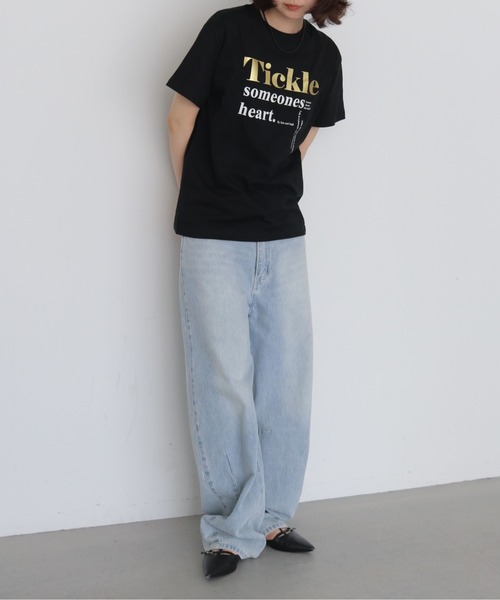 HER CLOSET(ハークローゼット)の「【HER CLOSET】 箔ロゴプリントTシャツ FOIL LOGO PRINT T-SHIRT(Tシャツ/カットソー・レディース・オフホワイト/ブラック・L/M/S)」の12枚目の写真