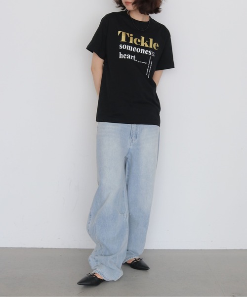 HER CLOSET(ハークローゼット)の「【HER CLOSET】 箔ロゴプリントTシャツ FOIL LOGO PRINT T-SHIRT(Tシャツ/カットソー・レディース・オフホワイト/ブラック・L/M/S)」の11枚目の写真