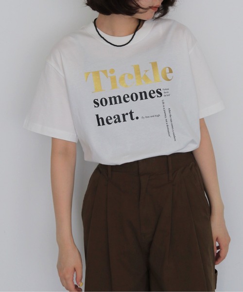 HER CLOSET(ハークローゼット)の「【HER CLOSET】 箔ロゴプリントTシャツ FOIL LOGO PRINT T-SHIRT(Tシャツ/カットソー・レディース・オフホワイト/ブラック・L/M/S)」の18枚目の写真
