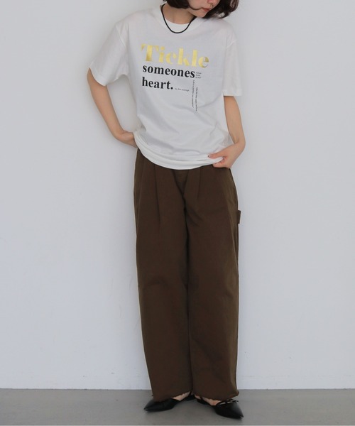 HER CLOSET(ハークローゼット)の「【HER CLOSET】 箔ロゴプリントTシャツ FOIL LOGO PRINT T-SHIRT(Tシャツ/カットソー・レディース・オフホワイト/ブラック・L/M/S)」の20枚目の写真