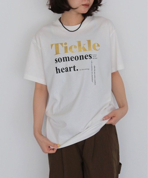 HER CLOSET(ハークローゼット)の「【HER CLOSET】 箔ロゴプリントTシャツ FOIL LOGO PRINT T-SHIRT(Tシャツ/カットソー・レディース・オフホワイト/ブラック・L/M/S)」の15枚目の写真