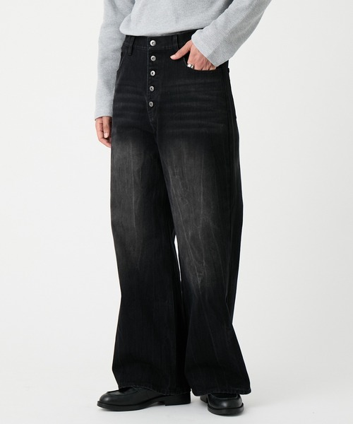 EVOLVERA(エボルヴェラー)の「Vintage Button-Fry Semi-Flare Denim Pants / ヴィンテージ ボタンフライ セミフレアデニムパンツ(デニムパンツ・メンズ・ブルー/ブラック・M/L)」の22枚目の写真