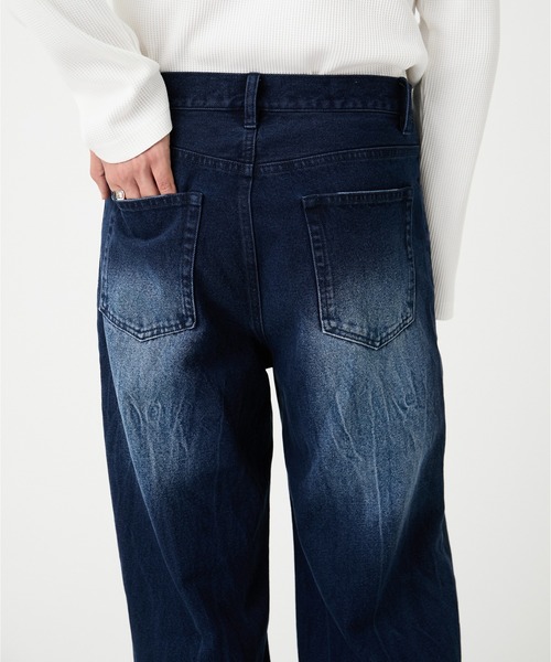 EVOLVERA(エボルヴェラー)の「Vintage Button-Fry Semi-Flare Denim Pants / ヴィンテージ ボタンフライ セミフレアデニムパンツ(デニムパンツ・メンズ・ブルー/ブラック・M/L)」の6枚目の写真