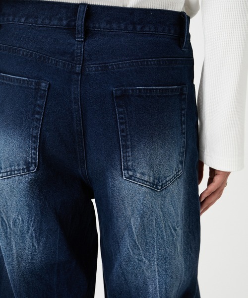 EVOLVERA(エボルヴェラー)の「Vintage Button-Fry Semi-Flare Denim Pants / ヴィンテージ ボタンフライ セミフレアデニムパンツ(デニムパンツ・メンズ・ブルー/ブラック・M/L)」の8枚目の写真
