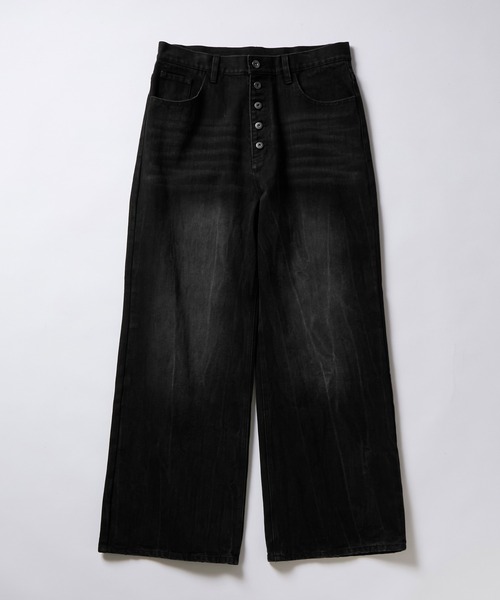 EVOLVERA(エボルヴェラー)の「Vintage Button-Fry Semi-Flare Denim Pants / ヴィンテージ ボタンフライ セミフレアデニムパンツ(デニムパンツ・メンズ・ブルー/ブラック・M/L)」の9枚目の写真