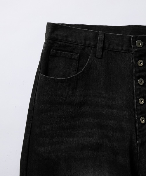 EVOLVERA(エボルヴェラー)の「Vintage Button-Fry Semi-Flare Denim Pants / ヴィンテージ ボタンフライ セミフレアデニムパンツ(デニムパンツ・メンズ・ブルー/ブラック・M/L)」の14枚目の写真