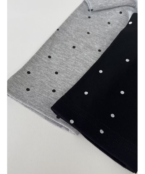 Sew loop(ソーループ)の「ドット柄長袖カットソーTシャツ・ラウンドネック(Tシャツ/カットソー・レディース・ブラック/グレー・FREE)」の11枚目の写真
